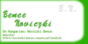 bence noviczki business card